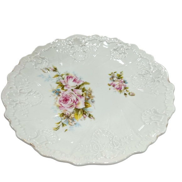 VINTAGE ROSE FLORAL & GOLD CHINA PLATES - SET OF 3 - Picture 8 of 16